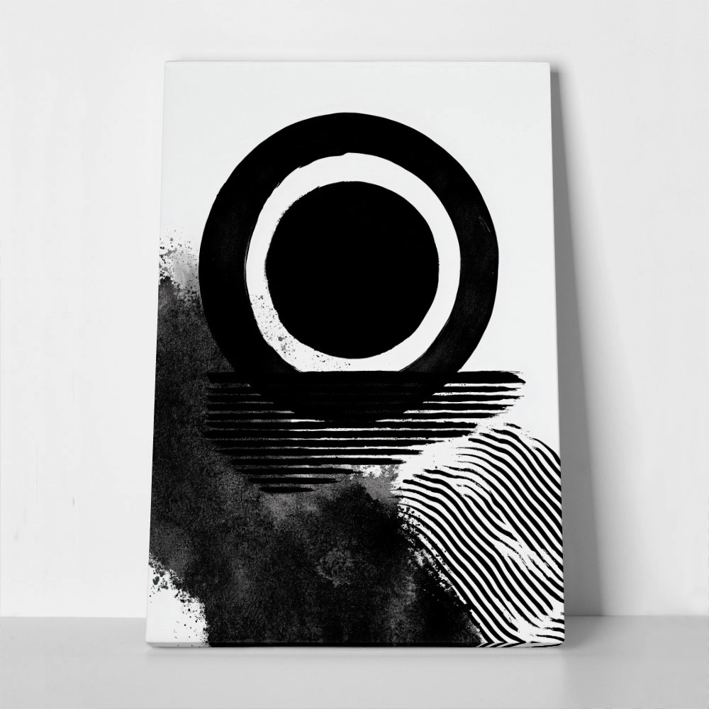 Πίνακας σε Καμβά BOHO BLACK & WHITE BLACK HOLE