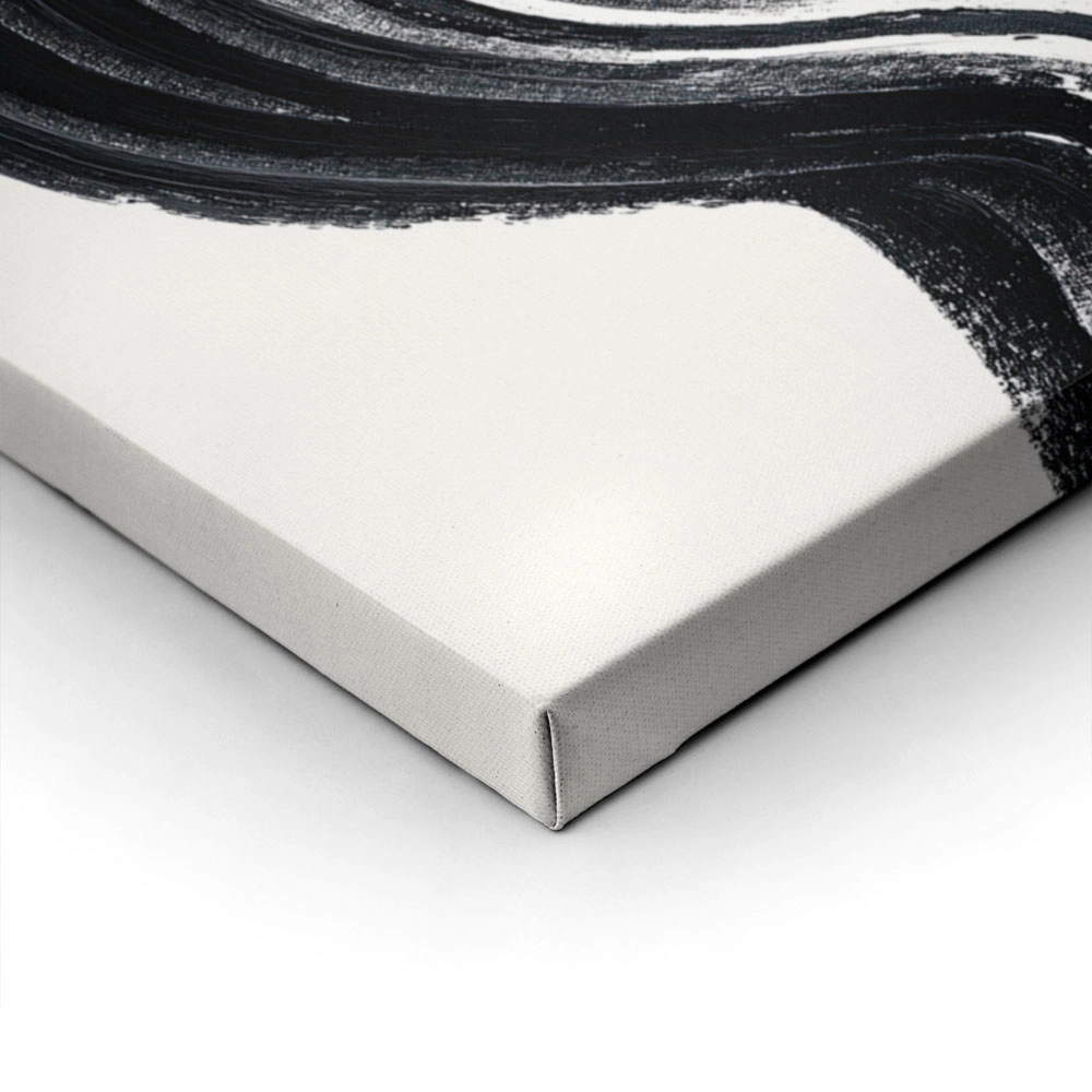 Πίνακας σε Καμβά BOHO BLACK & WHITE BRUSH STROKES 2