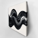Πίνακας σε Καμβά BOHO BLACK & WHITE BRUSH STROKES 2