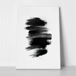 Πίνακας σε Καμβά BOHO BLACK & WHITE BRUSH STROKES 3