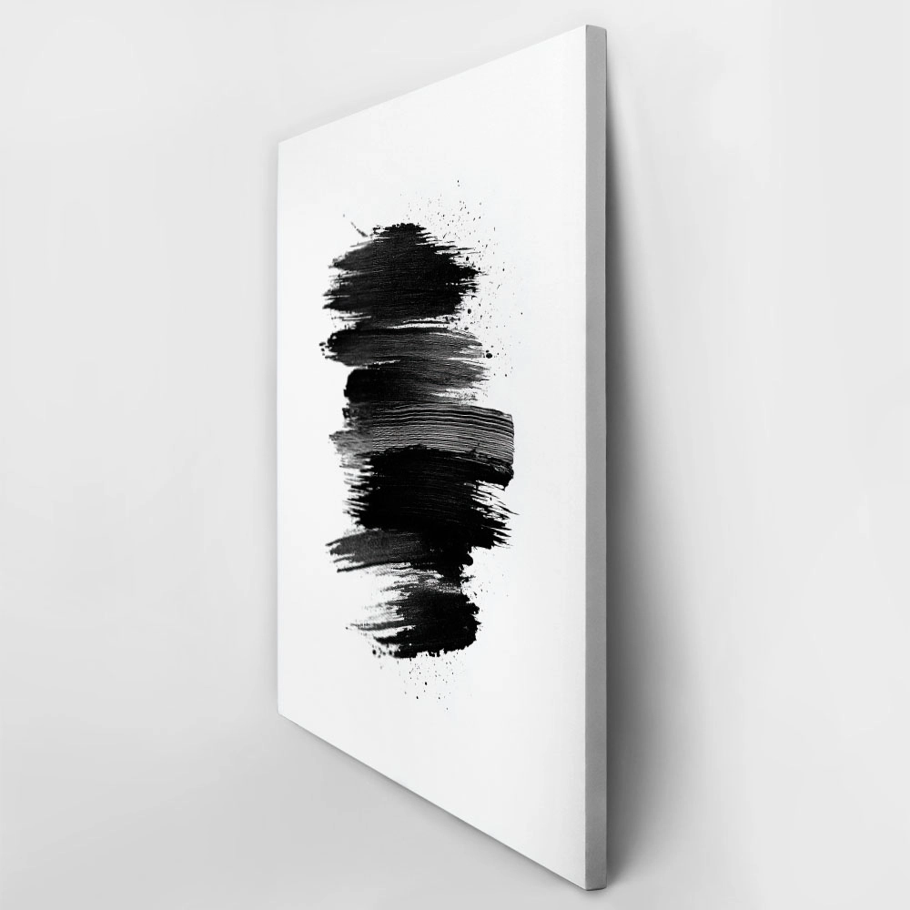 Πίνακας σε Καμβά BOHO BLACK & WHITE BRUSH STROKES 3