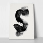Πίνακας σε Καμβά BOHO BLACK & WHITE BRUSH STROKES 4