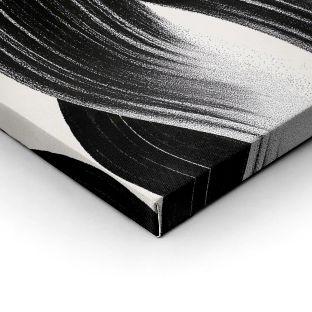 Πίνακας σε Καμβά BOHO BLACK & WHITE BRUSH STROKES