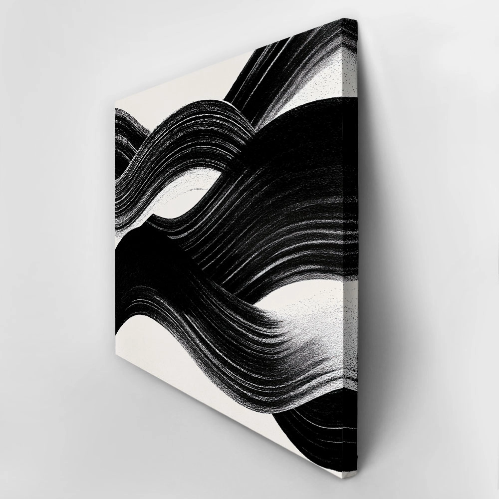 Πίνακας σε Καμβά BOHO BLACK & WHITE BRUSH STROKES