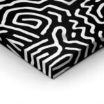 Πίνακας σε Καμβά BOHO BLACK & WHITE CHAOTIC TANGLED LINES