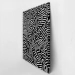Πίνακας σε Καμβά BOHO BLACK & WHITE CHAOTIC TANGLED LINES