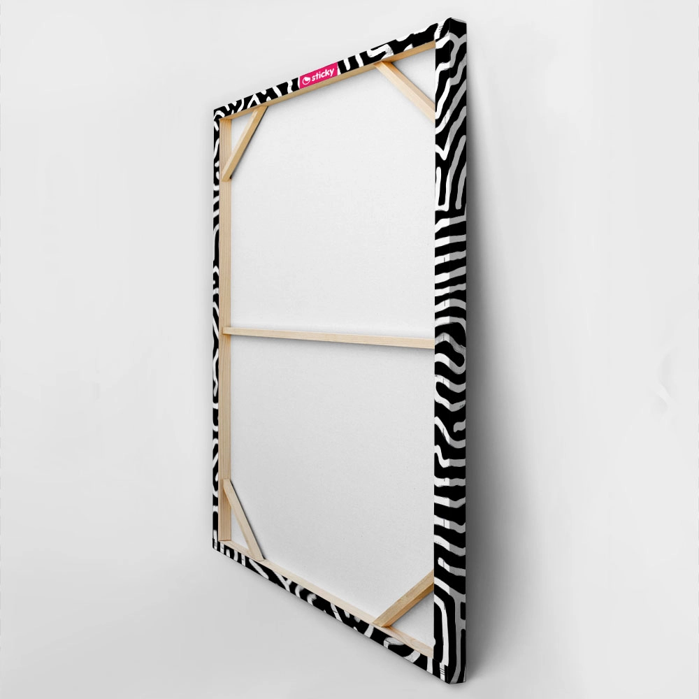 Πίνακας σε Καμβά BOHO BLACK & WHITE CHAOTIC TANGLED LINES