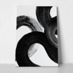 Πίνακας σε Καμβά BOHO BLACK & WHITE CIRCULAR BRUSH STROKES