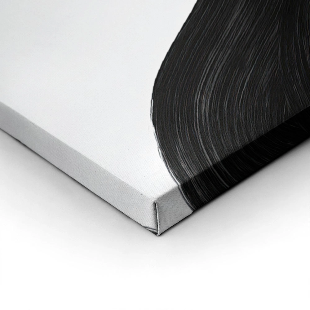 Πίνακας σε Καμβά BOHO BLACK & WHITE CIRCULAR BRUSH STROKES