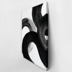 Πίνακας σε Καμβά BOHO BLACK & WHITE CIRCULAR BRUSH STROKES