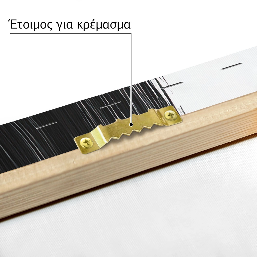 Πίνακας σε Καμβά BOHO BLACK & WHITE CIRCULAR BRUSH STROKES