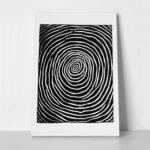 Πίνακας σε Καμβά BOHO BLACK & WHITE CONCENTRIC CIRCLES