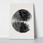 Πίνακας σε Καμβά BOHO BLACK & WHITE CONCENTRIC CIRCULAR RIDGES