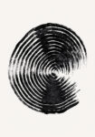 Πίνακας σε Καμβά BOHO BLACK & WHITE CONCENTRIC CIRCULAR RIDGES
