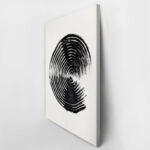 Πίνακας σε Καμβά BOHO BLACK & WHITE CONCENTRIC CIRCULAR RIDGES