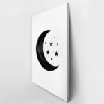 Πίνακας σε Καμβά BOHO BLACK & WHITE CRESCENT MOON
