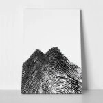 Πίνακας σε Καμβά BOHO BLACK & WHITE FINGERPRINT MOUNTAIN