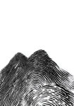 Πίνακας σε Καμβά BOHO BLACK & WHITE FINGERPRINT MOUNTAIN