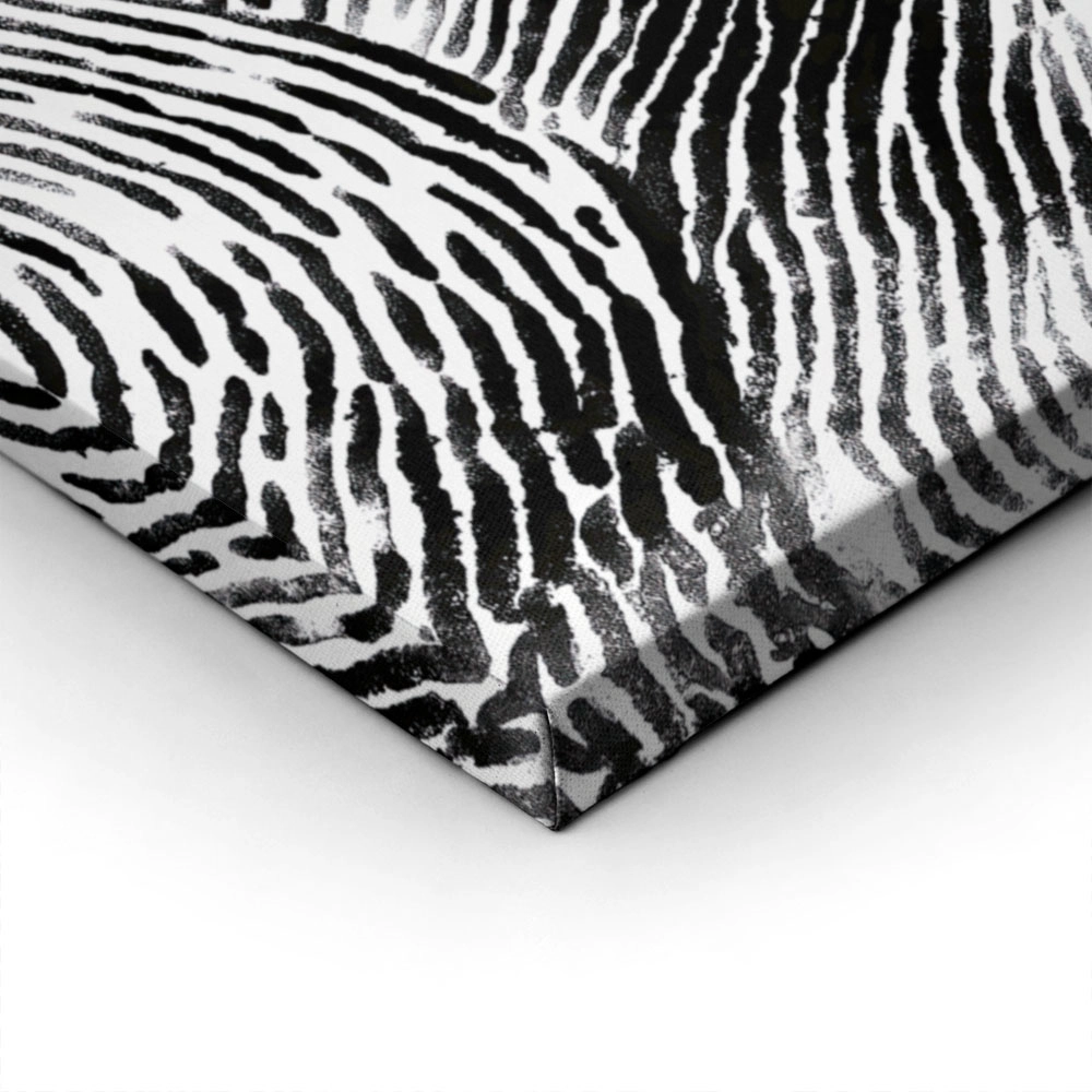 Πίνακας σε Καμβά BOHO BLACK & WHITE FINGERPRINT MOUNTAIN