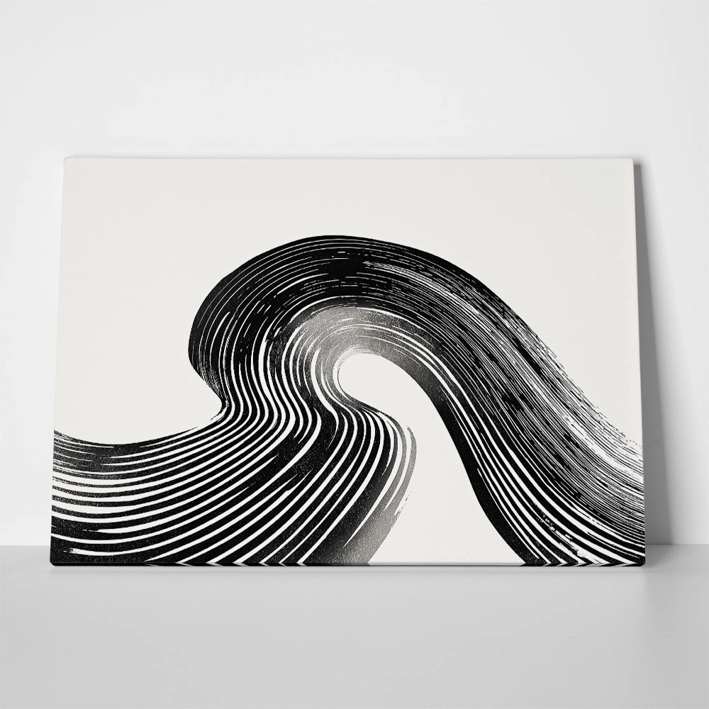 Πίνακας σε Καμβά BOHO BLACK & WHITE INK STROKES