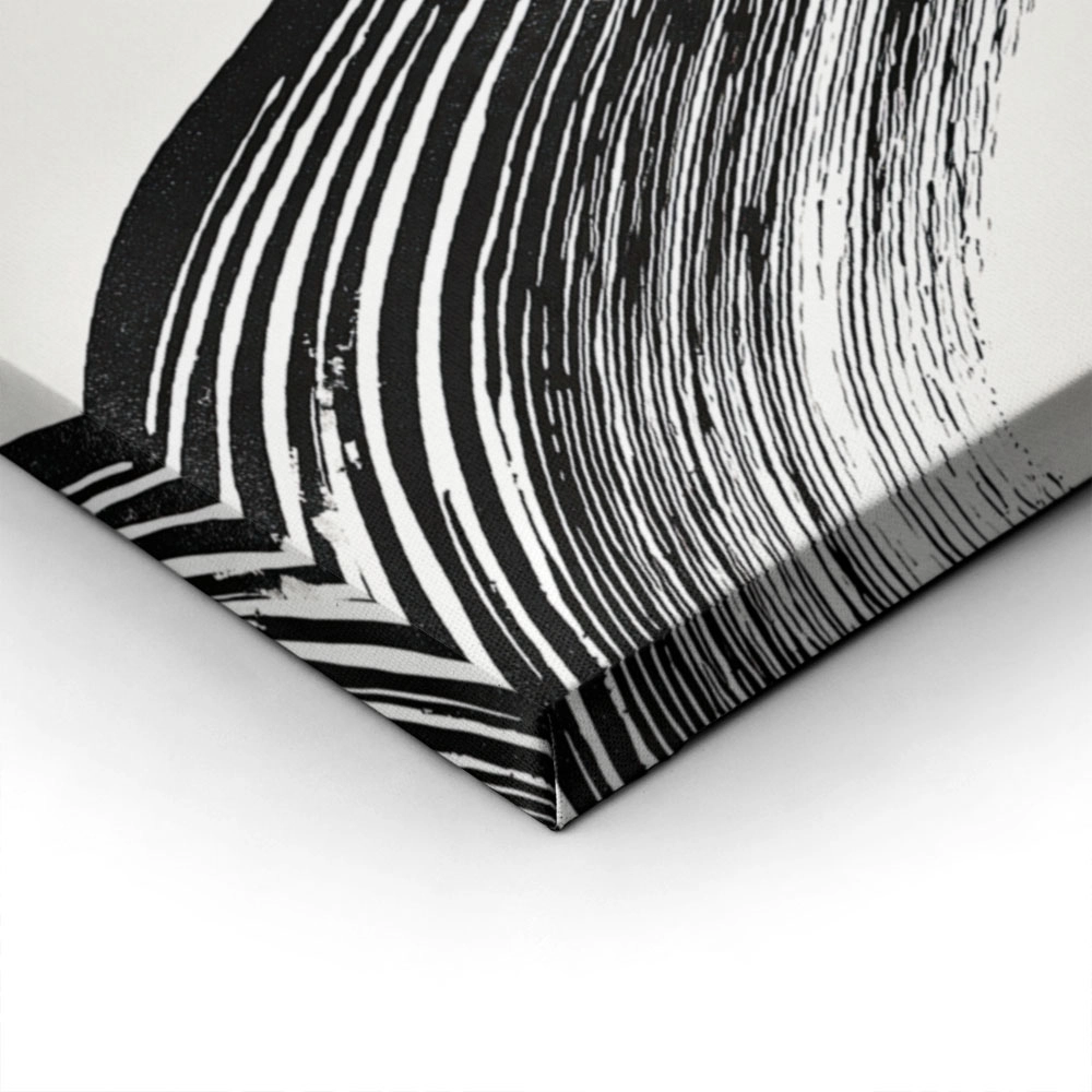 Πίνακας σε Καμβά BOHO BLACK & WHITE INK STROKES