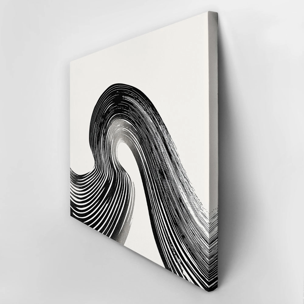 Πίνακας σε Καμβά BOHO BLACK & WHITE INK STROKES