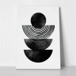 Πίνακας σε Καμβά BOHO BLACK & WHITE MINIMALIST GEOMETRIC SHAPES