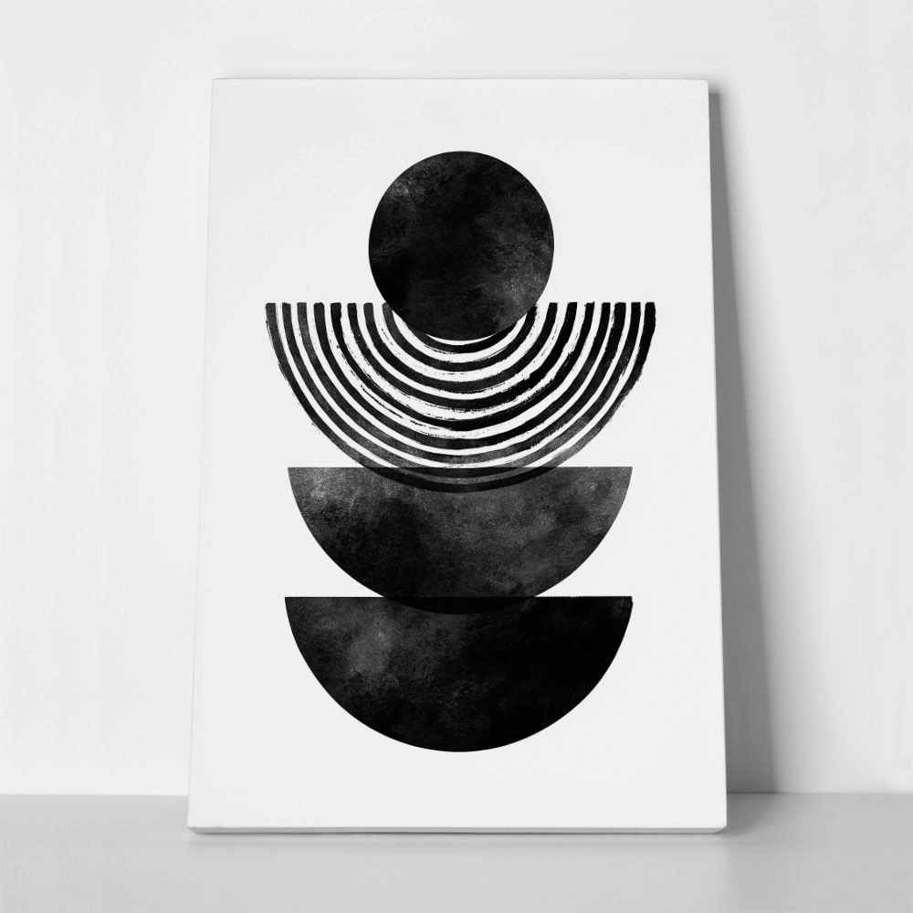 Πίνακας σε Καμβά BOHO BLACK & WHITE MINIMALIST GEOMETRIC SHAPES