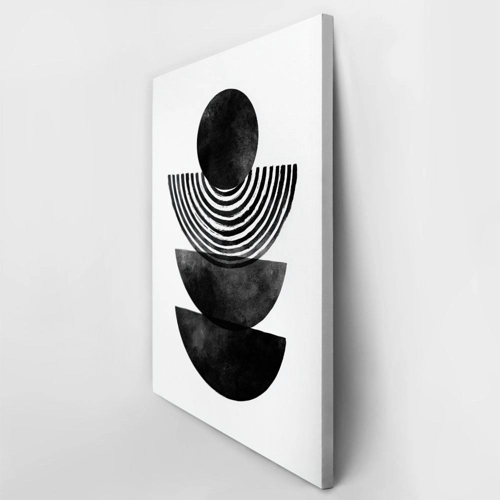 Πίνακας σε Καμβά BOHO BLACK & WHITE MINIMALIST GEOMETRIC SHAPES