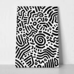 Πίνακας σε Καμβά BOHO BLACK & WHITE NAZCA LINES