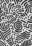 Πίνακας σε Καμβά BOHO BLACK & WHITE NAZCA LINES