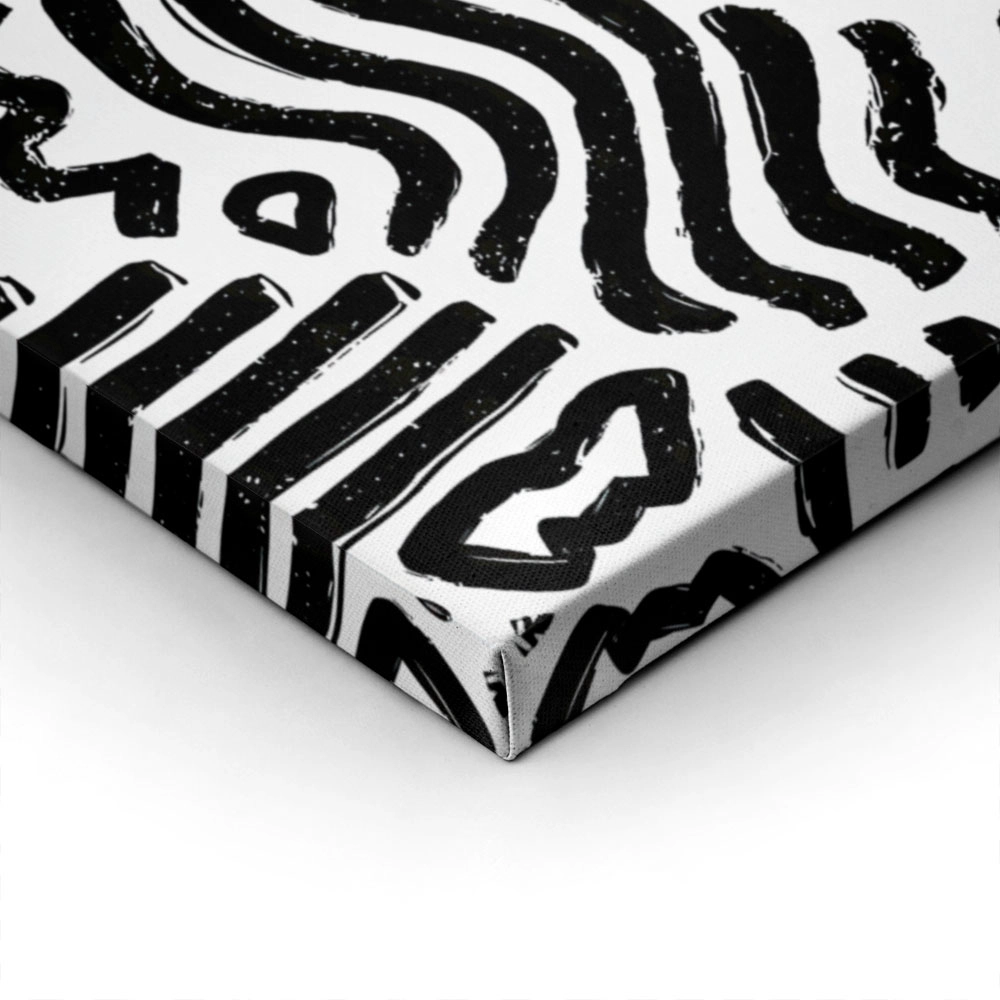 Πίνακας σε Καμβά BOHO BLACK & WHITE NAZCA LINES