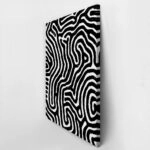 Πίνακας σε Καμβά BOHO BLACK & WHITE ORGANIC SWIRLING LINES
