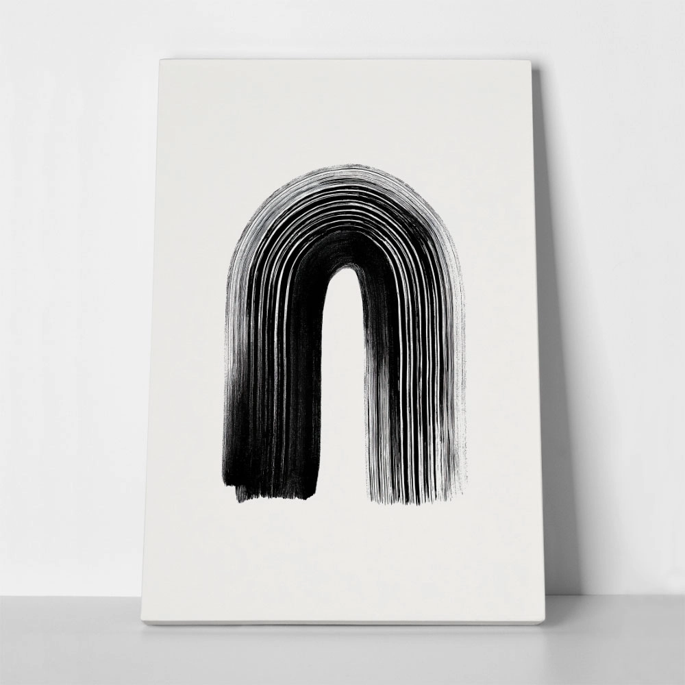 Πίνακας σε Καμβά BOHO BLACK & WHITE RAINBOW 2