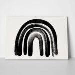 Πίνακας σε Καμβά BOHO BLACK & WHITE RAINBOW