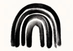 Πίνακας σε Καμβά BOHO BLACK & WHITE RAINBOW