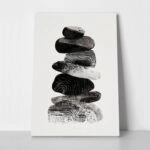 Πίνακας σε Καμβά BOHO BLACK & WHITE SHAPES 2