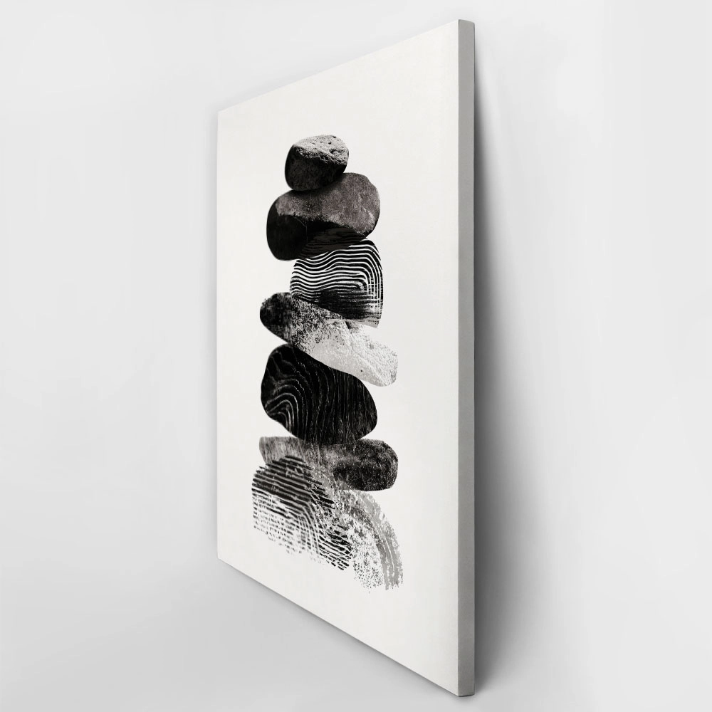Πίνακας σε Καμβά BOHO BLACK & WHITE SHAPES 2