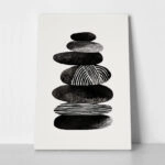 Πίνακας σε Καμβά BOHO BLACK & WHITE SHAPES 3