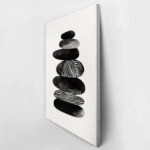 Πίνακας σε Καμβά BOHO BLACK & WHITE SHAPES 3