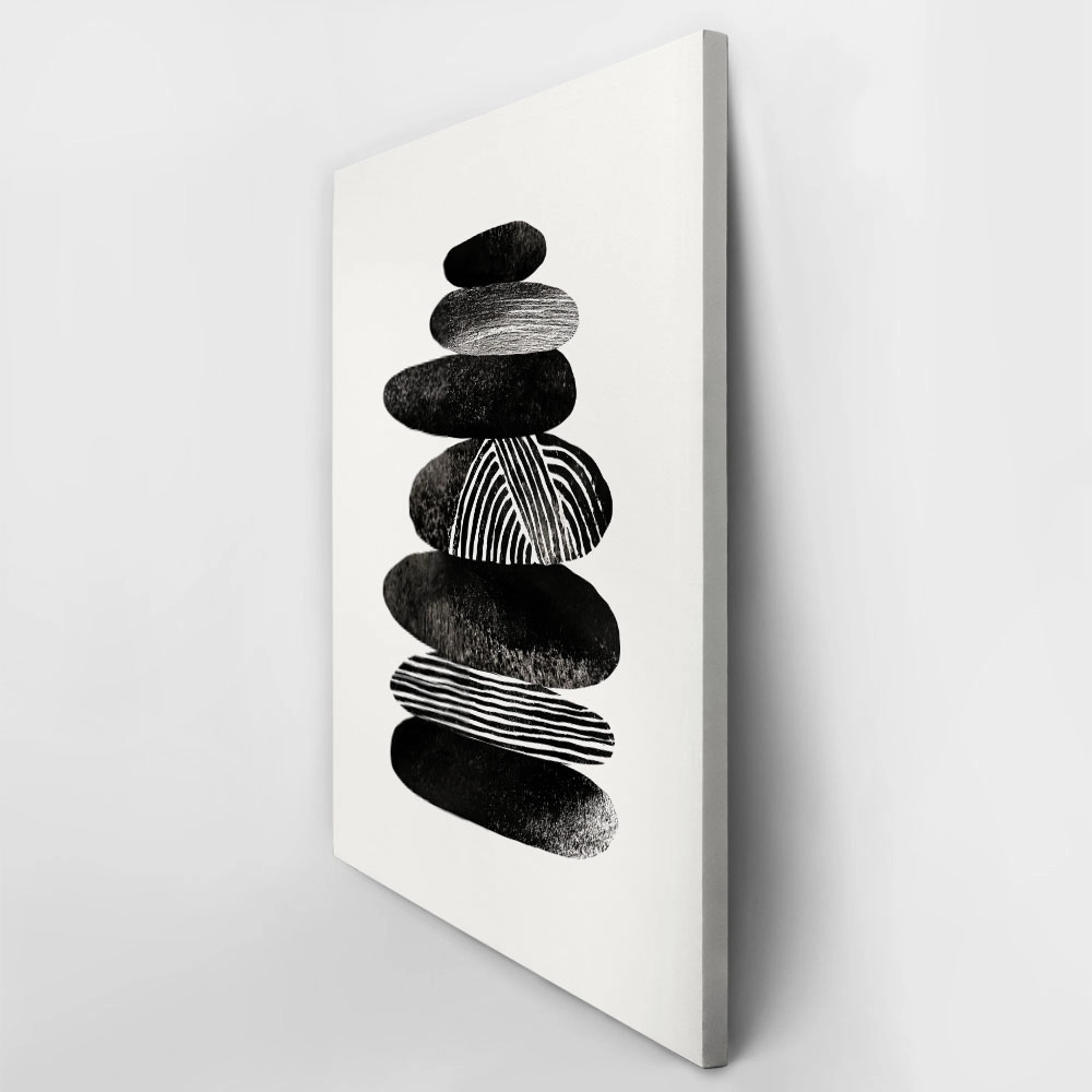 Πίνακας σε Καμβά BOHO BLACK & WHITE SHAPES 3