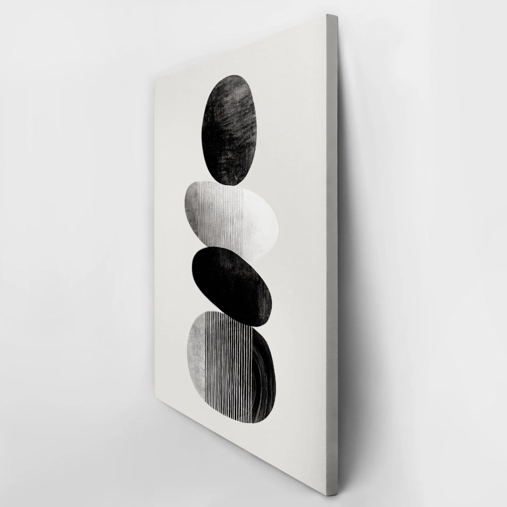 Πίνακας σε Καμβά BOHO BLACK & WHITE SHAPES
