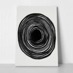 Πίνακας σε Καμβά BOHO BLACK & WHITE SNAIL SHELL