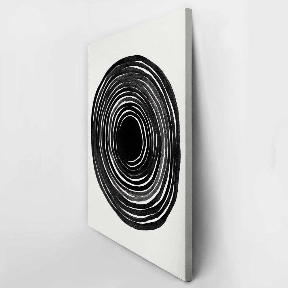 Πίνακας σε Καμβά BOHO BLACK & WHITE SNAIL SHELL