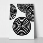 Πίνακας σε Καμβά BOHO BLACK & WHITE SPIRALS 2