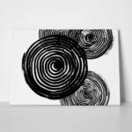 Πίνακας σε Καμβά BOHO BLACK & WHITE SPIRALS