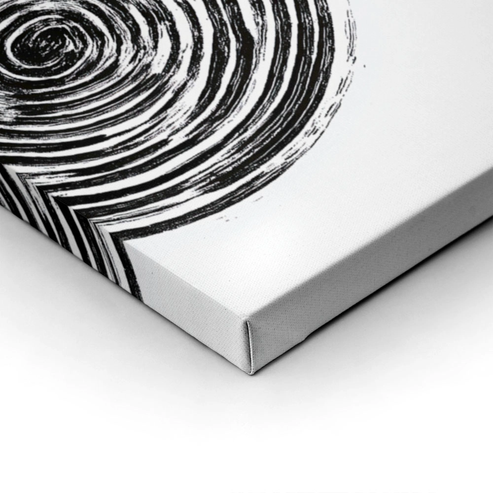 Πίνακας σε Καμβά BOHO BLACK & WHITE SPIRALS