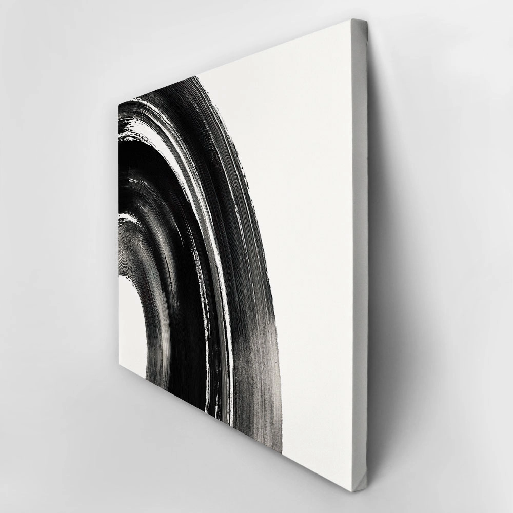 Πίνακας σε Καμβά BOHO BLACK & WHITE SWIRL