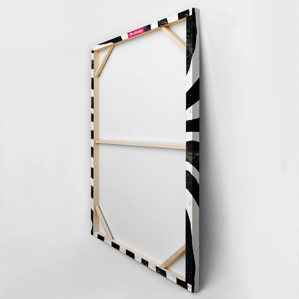 Πίνακας σε Καμβά BOHO BLACK & WHITE TEXTURED LINES