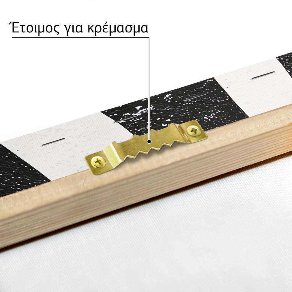 Πίνακας σε Καμβά BOHO BLACK & WHITE TEXTURED LINES